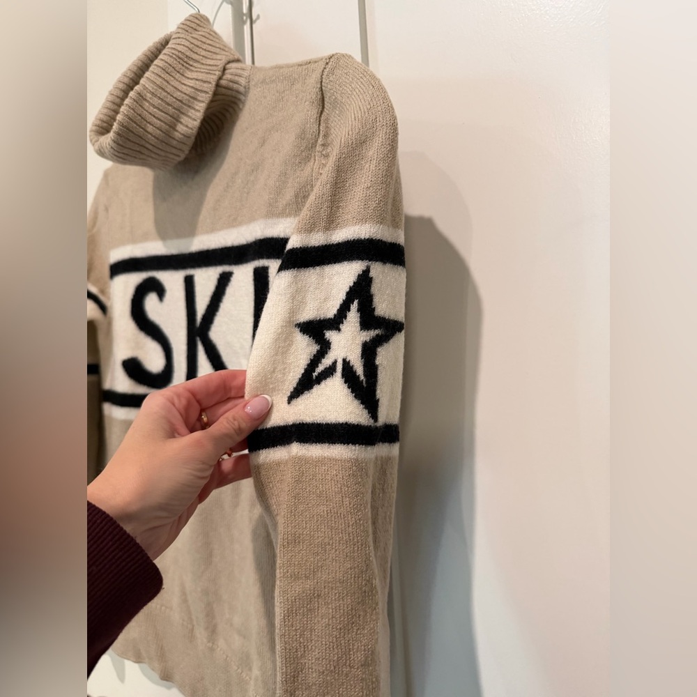 Perfect Moment Women's Schild Intarsia Merino Wool Turtleneck Sweater Beige‎ Ski - Picture 7 of 16